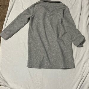 Gray Long Sleeve Raglan Crew Neck Dress